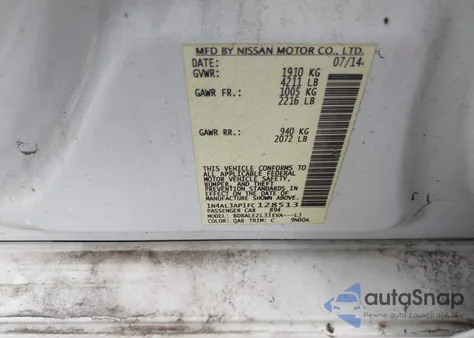 2015 Nissan Altima 2.5 S z USA, uszkodzony, nr VIN 1N4AL3AP1FC128513